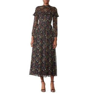 BB Dakota Black Floral Midi Dress